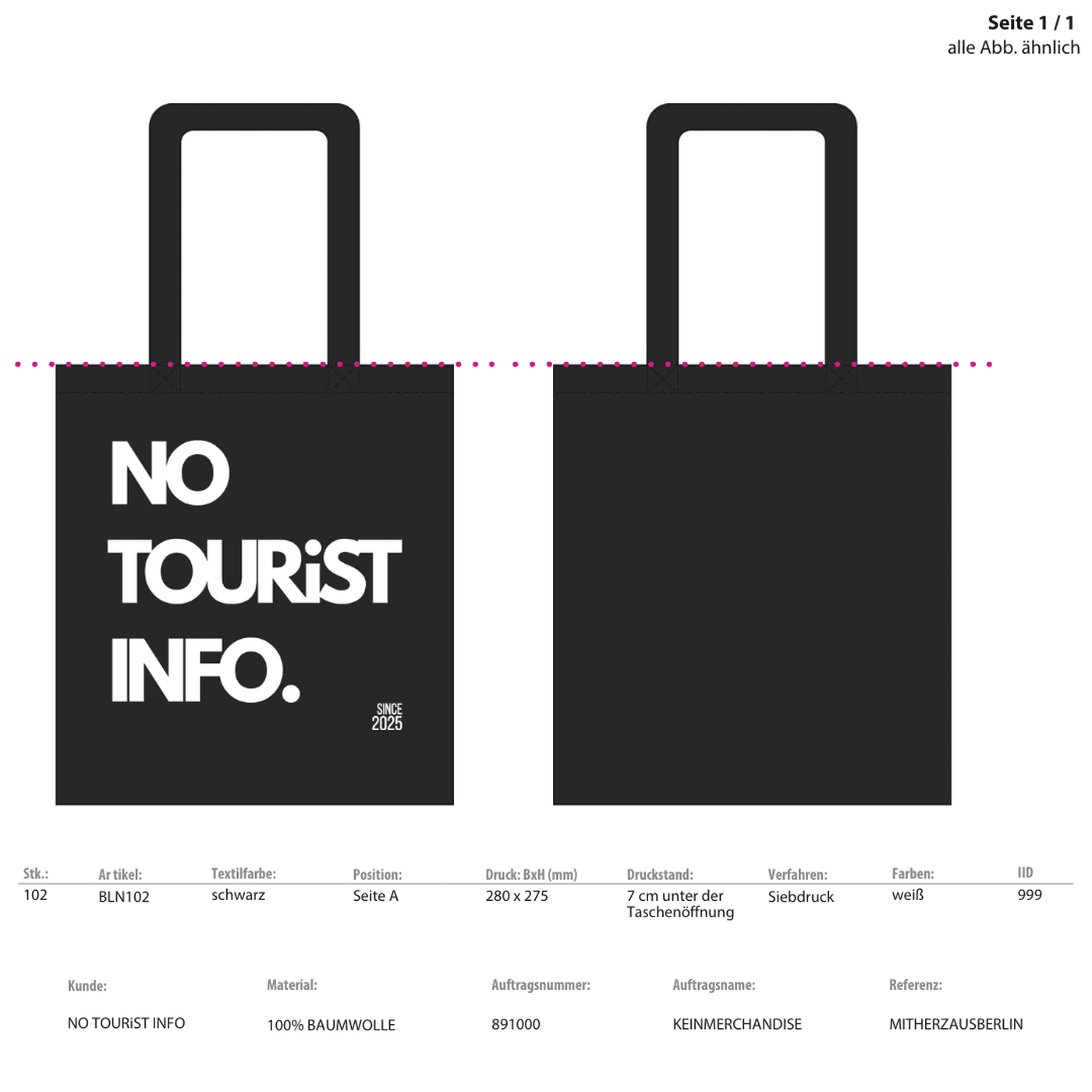 NO TOURiST INFO Beutel