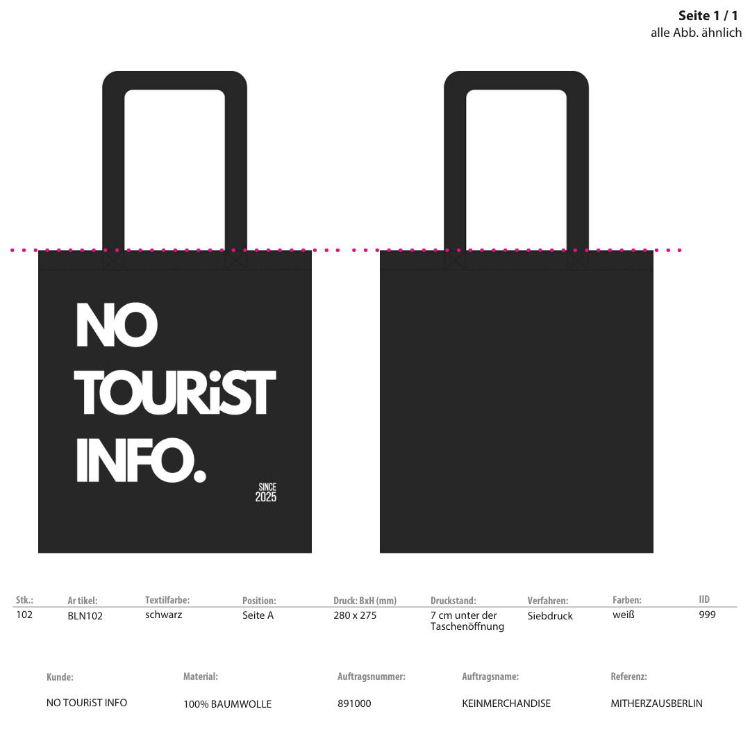 NO TOURiST INFO Beutel