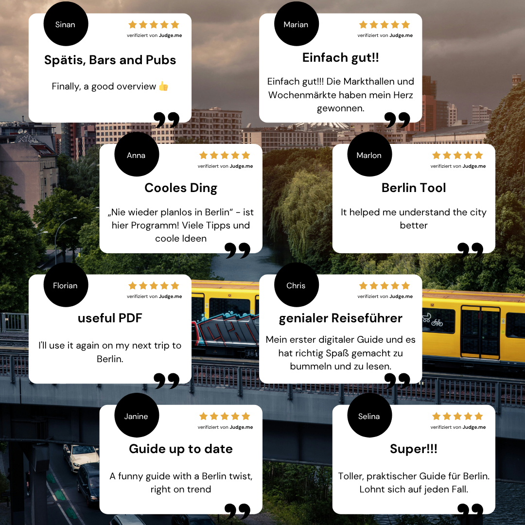 Zusammenschnitt von vielen Bewertungen  aus dem Bewertungsportal vom No-tourist-info-Guide