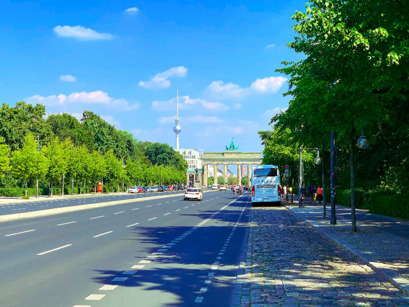 Strecke vom Bus 100 am Brandenburger Tor bei gutem Wetter. 