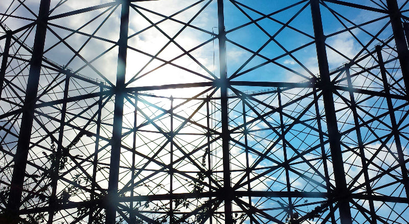 Foto bei Sonne vom Gasometer Schöneberg. 