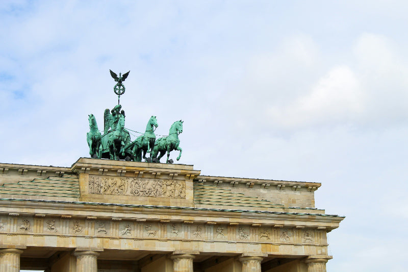 Foto der Götting und der Quadriga auf dem Brandenburger Tor. 