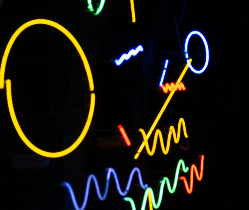Bunte Lichtinstallation. 