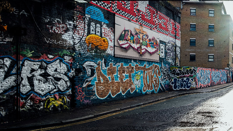Foto von einer Wand in der berühmten Graffiti-Wall. 