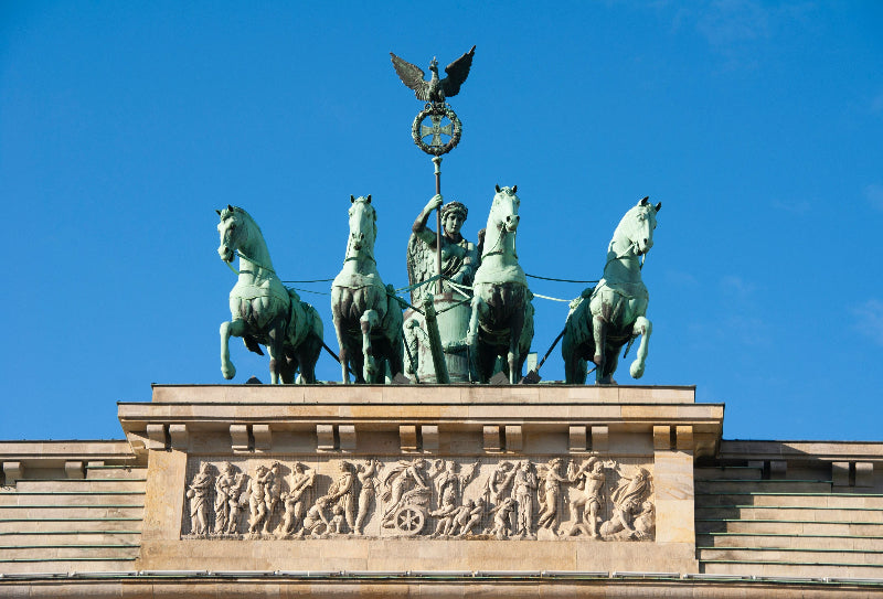 Nahaufnahme von der Quadriga auf dem Brandenburger Tor. 