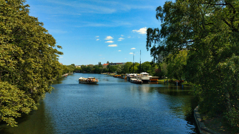 Foto von der Spree auf dem ehemaligen Gebiet vom Holzmarkt 25