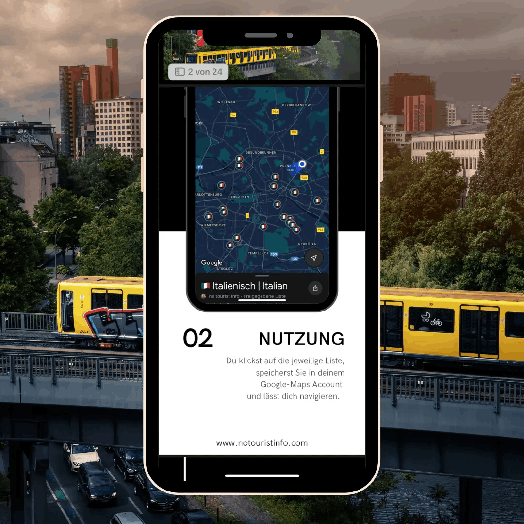 Übersicht der Inhalte des digitalen Berlin Guides mit Tipps und Nutzung.