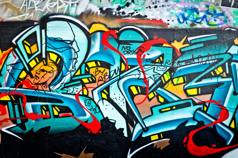 Foto von einem farbigen Graffiti auf einer Hall of Fame. 